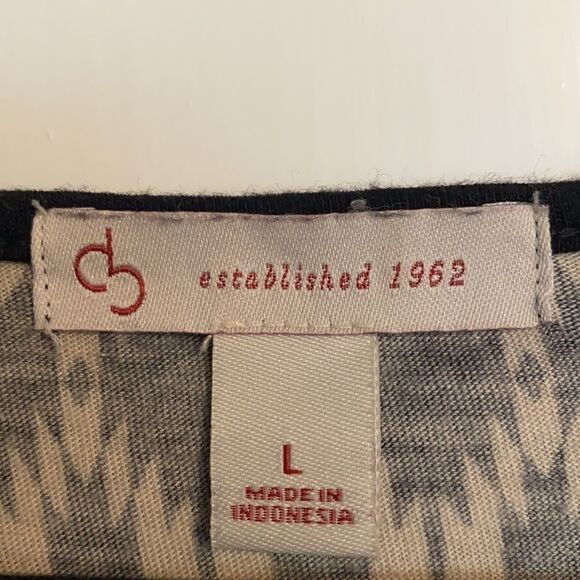 cB Established 1962 pattern pintuck black & ecru L - Picture 5 of 8